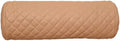 Neck Roll Pillow Cushion Cover, 18x5 Inch Full Moon Round Bolster Pillow Case, Cylinder Soft Lambskin Leather Pillowcase for Head, Spine & Neck Support During Sleep - Quilted Beige Pack of 1