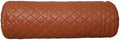Neck Roll Pillow Cushion Cover, 14x7 Inch Full Moon Round Bolster Pillow Case, Cylinder Soft Lambskin Leather Pillowcase for Head, Spine & Neck Support During Sleep - Quilted Brown Pack of 1