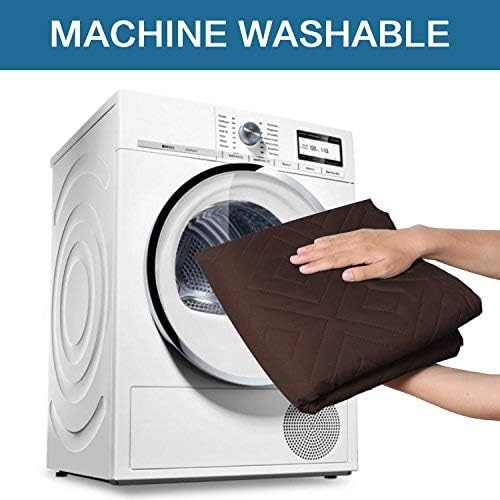 H.VERSAILTEX Reversible Chair Cover Furniture Protector Anti-Slip Couch Cover Water Resistant 2" Elastic Straps Chair Slipcover Pets Kids Fit Sitting Width Up to 21" (Chair:75" x 65", Brown/Beige)