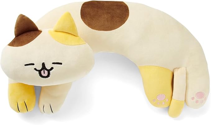 U-Shaped Cat Plush Pillow, Cute Plushies, 20" - Ultrasoft Cat Stuffed Animal, Birtday Gift (Bicolor)
