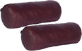 Neck Roll Pillow Cushion Cover, 20x5 Inch Full Moon Round Bolster Pillow Case, Cylinder Soft Lambskin Leather Pillowcase for Head, Spine & Neck Support During Sleep - Dark Maroon Pack of 2