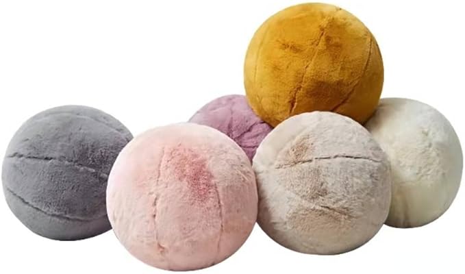 MOJUN Round Plush Ball Throw Pillow, 11" Ball Pillow Decorative Throw Pillow Floor Pillow Cushion, Sphere Pillow for Chair Couch Sofa Bedroom Gift, Pink