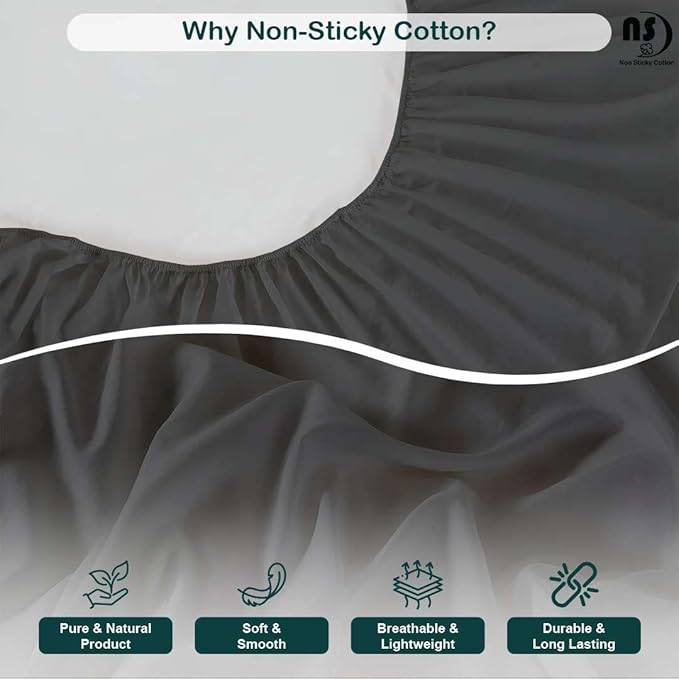 NON Sticky cotton Twin Size Sleeper Sofa Sheets, 4 Piece Egyptian Cotton Bed Sheet Set for Sofa Bed, 10" Deep Pocket for Pull Out Couch Mattress, 39" x 75", Dark Grey Solid, Soft & Breathable