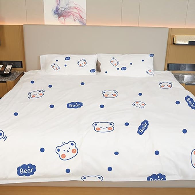 Portable Disposable Bed Sheet, Duvet Cover, Pillowcase Four Piece Set,Disposable Bed Sheets, Quilt Cover and Pillow case Set for Hotel and Travel,Non-Woven,94.49x86.61inches Double Bed