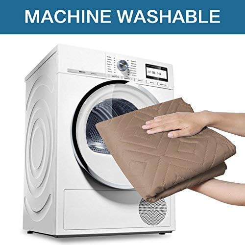 H.VERSAILTEX Reversible Chair Cover Furniture Protector Anti-Slip Couch Cover Water Resistant 2" Elastic Straps Chair Slipcover Pets Fit Sitting Width Up to 21" (Chair:75" x 65", Taupe Brown/Beige)