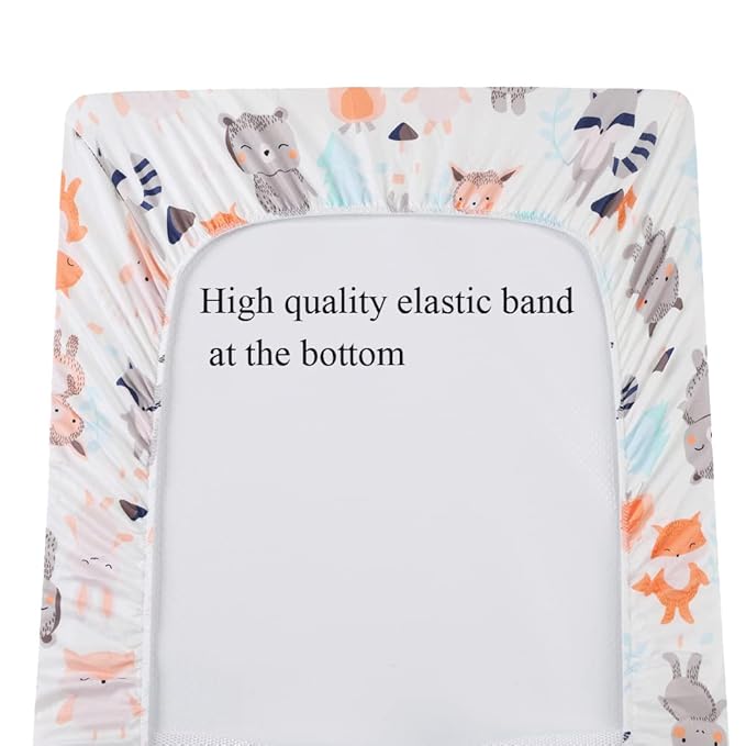 Changing Pad Cover Set 3 Pack Jersey Knit Ultra Soft for Baby Boys Girls Elephant Tiger/Fox/Grey