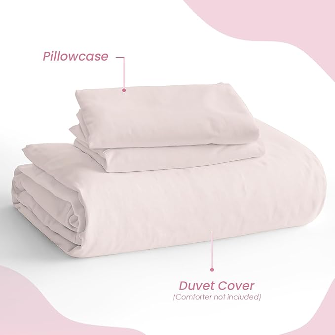 SANDJEST Beige Duvet Cover Sets Full Size for Kids Boys Girls, Incude 1 Polyester Comforter Cover 80x90 Inches and 2 Pillowcases 20x26 Inches, Comforter Not Included, Gift for Christmas Birthday