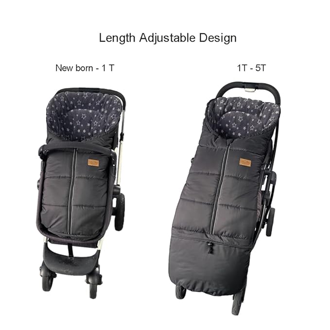 0-5T Length Ajustable Waterproof Stroller Winter Cover for All Stroller, XL Stroller Bunting Bag, Outdoor Tour Winter Stroller Sleeping Bag Infant to Toddler to Pre School