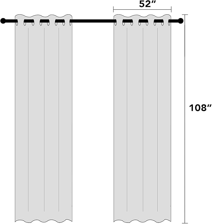 PrinceDeco Blackout Curtains 108 Inches Long 2 Panels 100% Blackout Linen Textured Curtains for Bedroom Extra Long Drapes for Living Room Thermal Insulated with White Liner，52 x 108 Inch,Sage