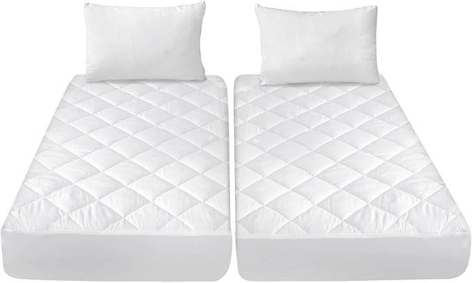 Split California King Mattress Protector Pad for Adjustable Beds, Absorbent Quilted Mattress Pad Topper Cover, Fitted Mattress Protector, Down Alternative Filling Mattress Cover Waterproof