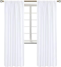 BGment White Curtains 84 Inches Length for Living Room - Rod Pocket Thermal Insulated Window Treatment Curtains for Dining Room Bedroom, 2 Panels, Pure White, 42 x 84 Inch