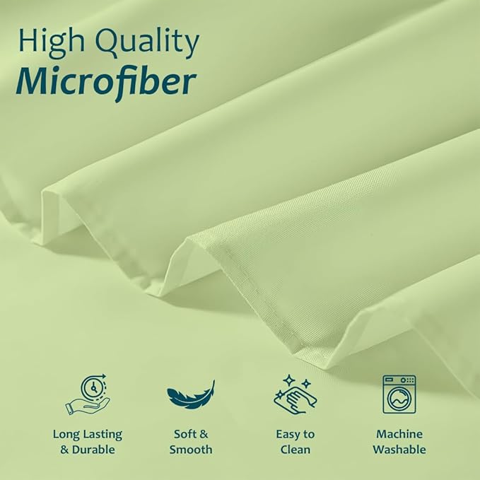 Shreem Linen Ruffled Bed Skirt with Split Corners, Gathered Style, 100% Microfiber, 28-Inch Drop, Dust Ruffle Bedskirt with Platform, Queen, Sage