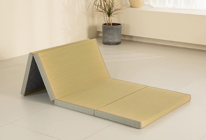 MustMat Thick Tatami Mat Twin XL Floor Mattress Japanese Tatami Bed with Storage Bag 39 x 80 x 2 in (Gray)