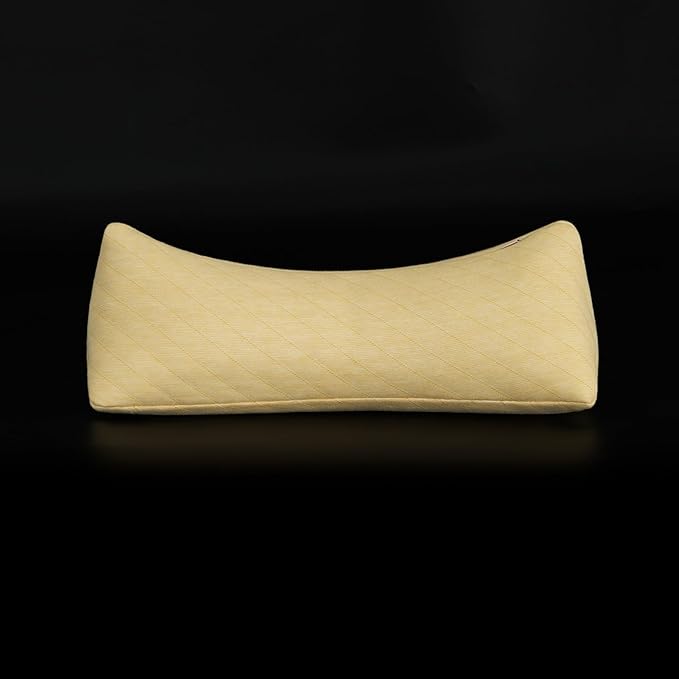 Buckwheat Neck Support Pillow Cervical Neck Cylinder Bolster Pillow Neck Pain Relief Breathable Comfortable for Back and Side Sleepers Round Pillows for Lunch Break Yellow, 6x15 Inch