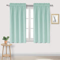 DWCN Blackout Curtains for Living Room Thermal Insulated, Energy Saving & Noise Reducing Bedroom Curtains, Mint Green, W 42x L 45 Inch, Set of 2 Rod Pocket Curtain Panels