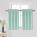 DWCN Blackout Curtains for Living Room Thermal Insulated, Energy Saving & Noise Reducing Bedroom Curtains, Mint Green, W 42x L 36 Inch, Set of 2 Rod Pocket Curtain Panels
