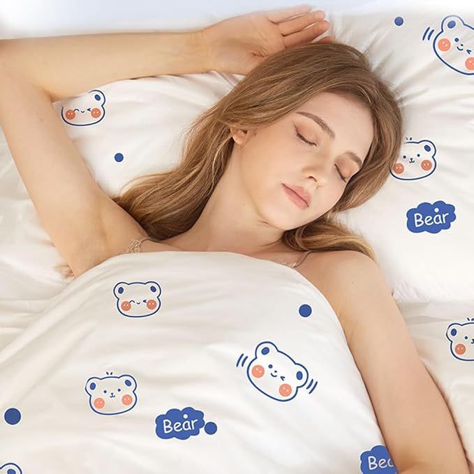 Portable Disposable Bed Sheet, Duvet Cover, Pillowcase Four Piece Set,Disposable Bed Sheets, Quilt Cover and Pillow case Set for Hotel and Travel,Non-Woven,94.49x86.61inches Double Bed