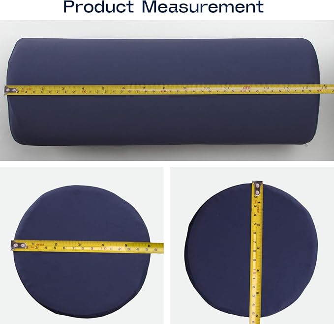 Neck Roll Pillow for Neck Pain Relief - Memory Foam Neck Support Pillow for Bed | Round Neck Pillow for Sleeping, 15.7 * 6 * 6inch ((Navy-Blue)