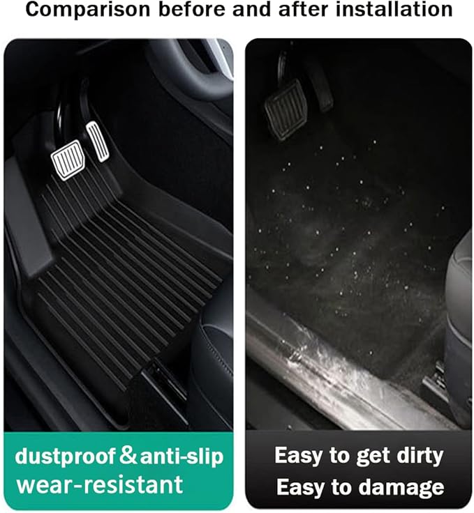 Camry Floor Mats Compatible with 2018-2025 Toyota Camry FWD Models, Non Hybrid or AWD Models，All Weather 3D Tech Waterproof Durable Anti-Slip TPE Floor Liners 1st ＆ 2nd Row Custom-fit Set Accessories