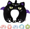 Niuniu Daddy Black Cat Kids Neck Travel Pillow for Kids, Compact Portable Travel Neck Pillow Supportive for Airplane Car Recline Sleeping for 3-8 Years Cute Boys Girls Toddlers Holiday Long Trip