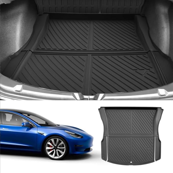 Custom Car Cargo Mats Trunk Liner All Weather TPE Protection Mat Accessories (for 2017-2023 Tesla Model 3)