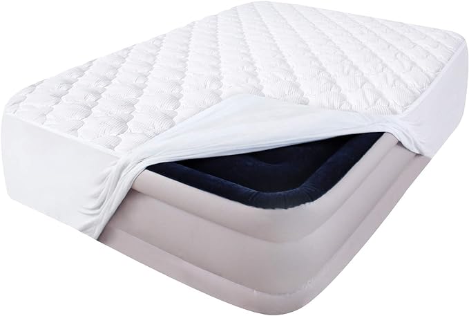 Full Size Air Mattress Pad Cover, Quilted Mattress Protector, Super Soft Breathable and Noiseless Down Alternative Filling Pillow Top Mattress Pad with Deep Pocket Fits Up to 16 Inch Mattress