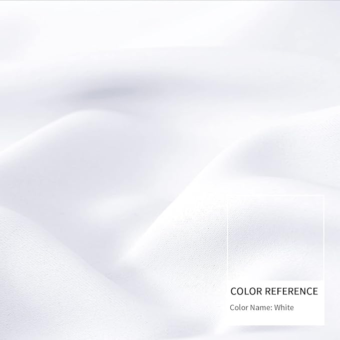 BGment White Curtains 45 Inches Length for Short Window - Rod Pocket 34 Inch Wide Small Drapes for Bedroom Kitchen Cafe Basement Privacy, 2 Panels, 34 x 45 Inch