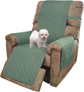 U-NICE HOME Recliner Chair Covers Reversible Chair Cover Pet Covers for Dogs with Elastic Straps Water Resistant Diamond Quilted (28''Recliner Oversized, Greyish Green/Taupe)