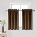 DWCN Brown Blackout Curtains for Small Window, Thermal Insulated Energy Saving Room Darkening Curtains for Kitchen/Bedroom (W42 x L36 inch, Set of 2 Panels, Top of Rod Pocket)