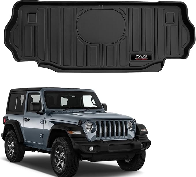Custom Cargo Mats Trunk Liner All Weather TPE for 2007-2018 Jeep Wrangler JK 2 Door Accessories (for 2007-2018 Jeep Wrangler JK 2 Door)