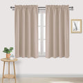 DWCN Blackout Curtains for Living Room Thermal Insulated, Energy Saving & Noise Reducing Bedroom Curtains, Camel, W 52x L 54 Inch, Set of 2 Rod Pocket Curtain Panels