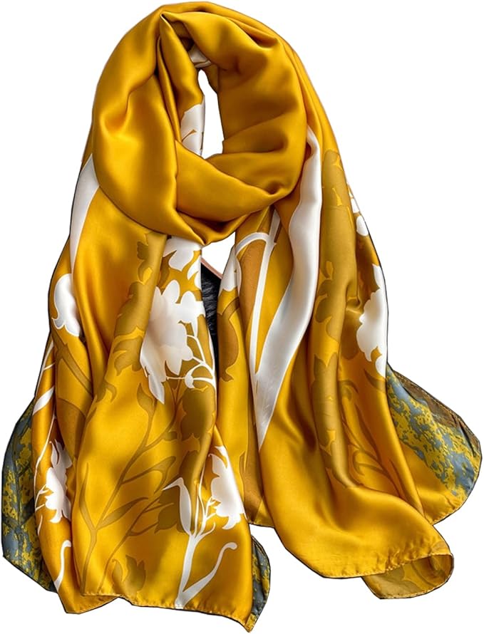 Fashion Scarves Scarf 100% Silk Feeling Scarf Silk Like Scarves Long Lightweight Sunscreen Shawls for Women
