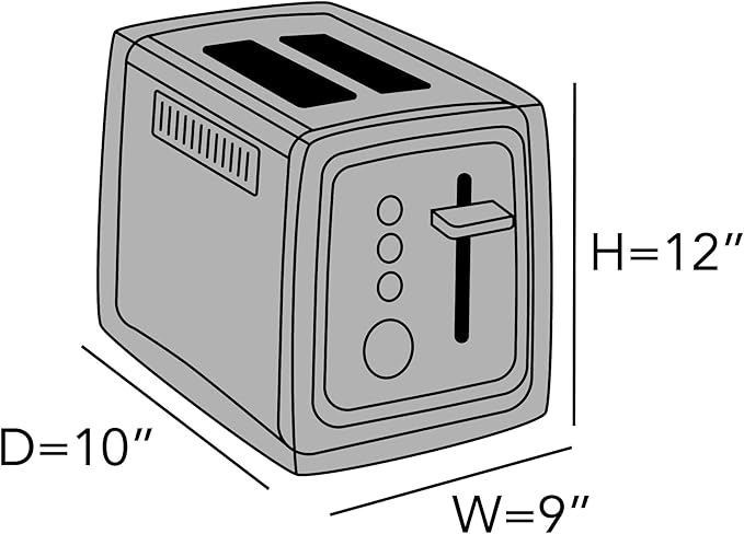 Covermates Keepsakes Toaster Cover - Dust Protection - Stain Resistant - Washable Appliance Cover, Black