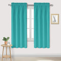 DWCN Blackout Curtains for Living Room Thermal Insulated, Energy Saving & Noise Reducing Bedroom Curtains, Peacock Blue, W 42x L 63 Inch, Set of 2 Rod Pocket Curtain Panels