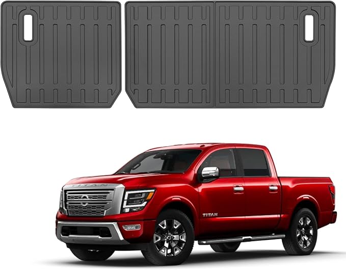Custom for 2017-2025 Nissan Titan / 2016-2025 Titan XD Crew Cab Rear Seat Backrest Mats All Weather TPE Protection Mat Accessories (for 17-25 Nissan Titan/16-25 Titan XD Crew Cab)
