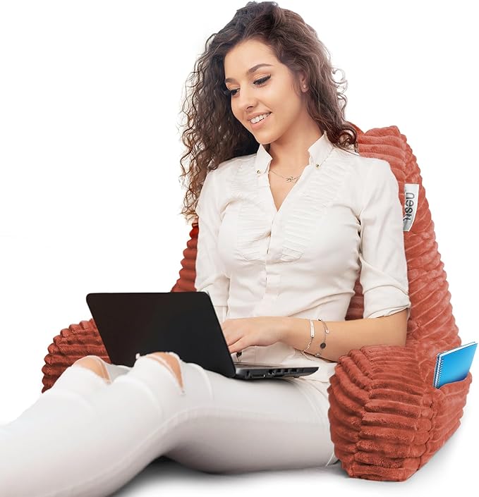 Hearth & Harbor Reading Pillow for Bed Adult – Back Pillow for Sitting in Bed, Standard Bed Pillows for Sitting Up in Bed, Foam Bed Chair Pillow, Misty Bed Rest Pillow