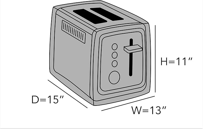 Covermates Keepsakes Toaster Cover - Dust Protection - Stain Resistant - Washable Appliance Cover, Slate