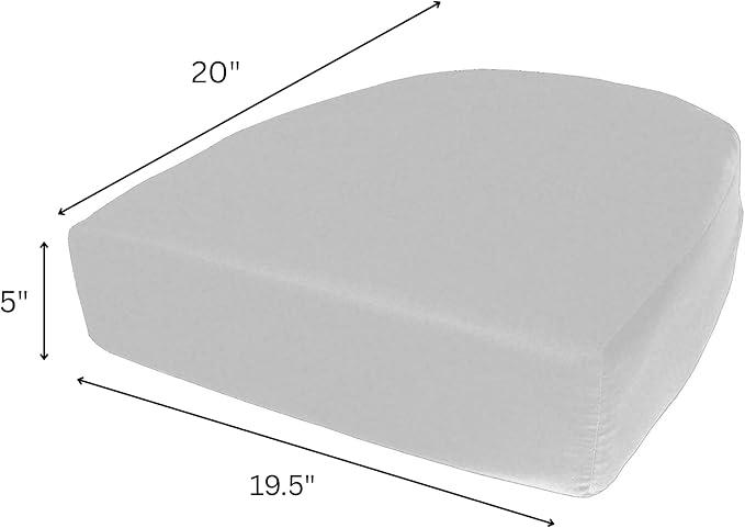Cushion Source Rounded Back Seat Cushion, 19.5" x 20" x 5" deep Indoor and Outdoor Durable seat Cushion Made with Fade Resistant Sunbrella Fabric, Hidden Zipper, Sunbrella Canvas White