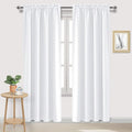 DWCN White Curtains for Living Room Thermal Insulated, 50% Light Blocking Curtains for Bedroom, Dining Room Window, W 52x L 95 Inch, Set of 2 Rod Pocket Curtain Panels