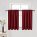 DWCN Blackout Curtains for Living Room Thermal Insulated, Energy Saving & Noise Reducing Bedroom Curtains, Amaranth Red, W 52x L 36 Inch, Set of 2 Rod Pocket Curtain Panels