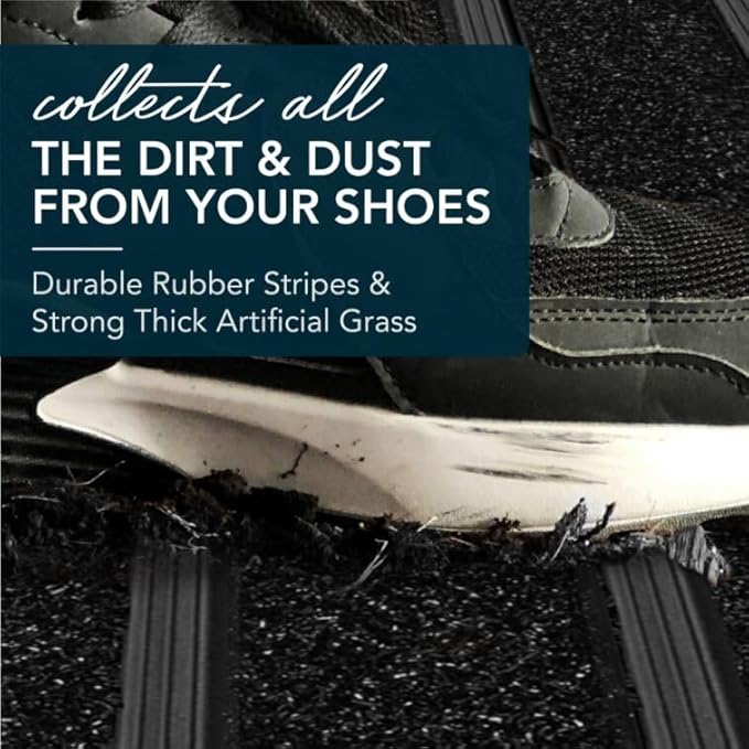 ubdyo Extra Durable Door Mat - Dirt Trapping Outdoor Welcome Mats - Non-Slip Outdoor Indoor Entrance - Low Profile Front Doormat (47" x 32", Bright Black)