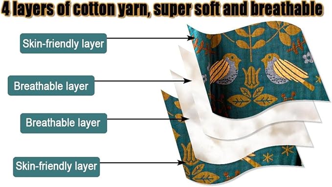 MSGKV 100% Cotton Blanket Boho Throw Blue Warm Couch Sofa Bed Double Sided Knit Super Soft Cover Sheet Reversible Wearable Fall Winter Blanket, 60''Wx 80''L, A-blue Bird (US6018-001A-150x200)