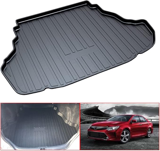 Camry Cargo Liners,Rear Cargo Trunk Tray Floor Mats Compatible with 2012 2013 2014-2016 2017 Toyota Camry (No Hybrid Models),All Weather Protector Custom 3D Waterproof Durable Odorless TPO Accessories