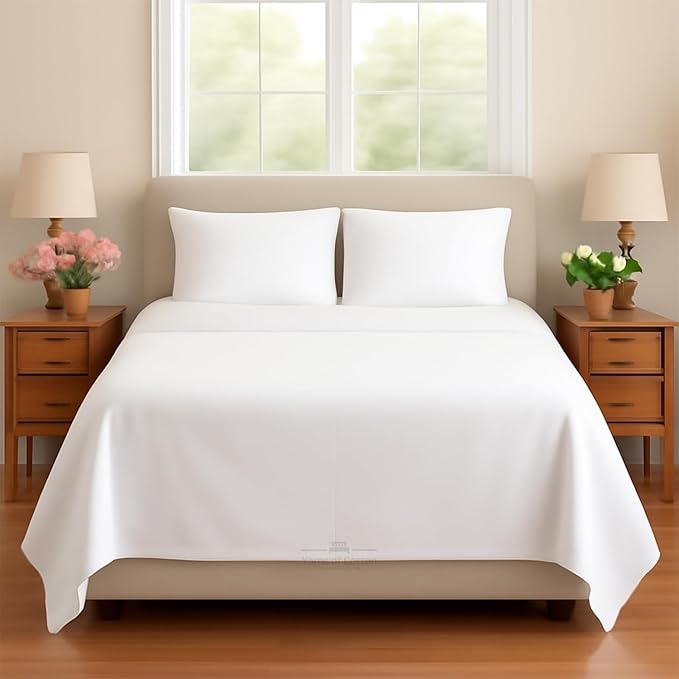 Sleeper Sofa 4 Piece Bed Sheet Set Premium Quality 100% Cotton 500 Thread Count, Smooth & Super Soft Sateen Weave, Extra Soft Bed Sheets, Wrinkle Free, 8 Inch Deep Pocket (Twin, White)