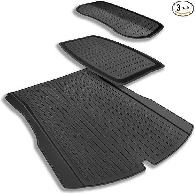 All Weather Cargo Liners for Tesla Model 3 Highland 2024/2025/2026 Accessories Trunk Mats,Frunk Rear Trunk Tray Mats