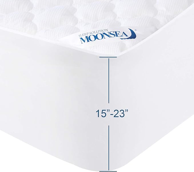 Twin Mattress Pad Cover Air Mattress Topper, Pillow Top Twin Size Quilted Fitted Mattress Protector for Kids, Super Soft Breathable and Noiseless Down Alternative Fiber (15-23'' Deep Pocket)