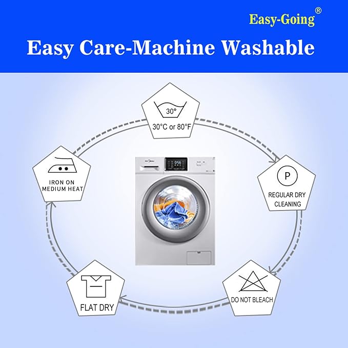 Easy-Going Full/Queen Size Reversible Quilt Set with 1 Quilt and 2 Pillow Shams, Soft Bed Quilt Cover, Water Resistant Lightweight Microfiber Bedspread, Stain Resistant, Dark Blue/Light Blue