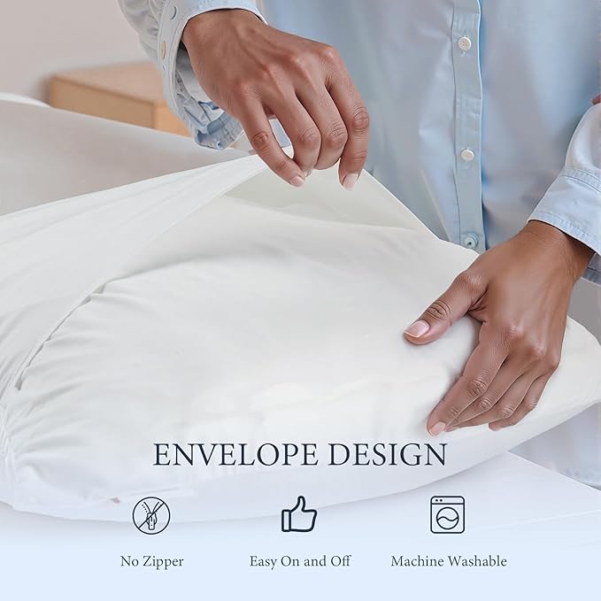 Waterproof Mattress Protector 2 Pillowcase 20''x28'', Queen Mattress Pad, Deep Stretchable Pocket Bed Cover, Machine Washable Soft Breathable Noiseless Mattress Protection