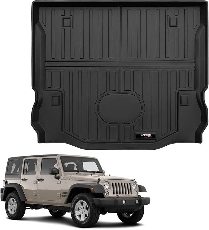 Custom for 2007-2018 Jeep Wrangler JK 4 Door Cargo Mats Trunk Liner All Weather TPE Protection Mat Accessories (for 2007-2018 Jeep Wrangler JK 4 Door)
