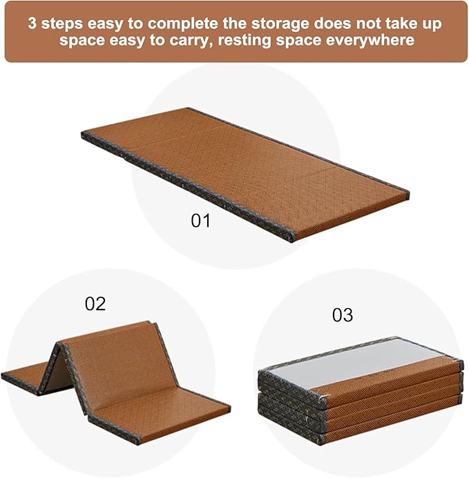 Japanese Traditional Tatami Mattress, Coconut Coir Tatami Mat, Foldable Japanese Floor Mattress,Futon Bed,Meditation Mats for Floor,Summer Sleeping Mat(100 * 200cm)